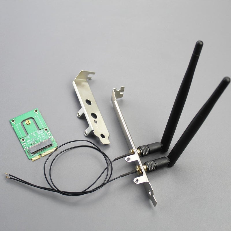 GLOTRENDS محول واي فاي WA03 M.2 Key E إلى Mini PCIe لوحدة واي فاي M.2 4/5/6/6e/7/Coral TPU، مع مجموعات هوائيات SMA 3.5-dBi - Image 2